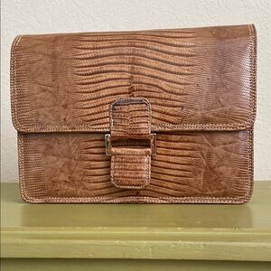 Genuine lizard shoulder/ clutch bag, Saks 5th Ave, in excellent condition